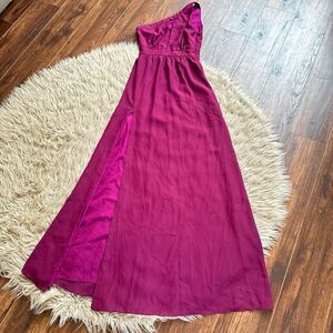 Dress the population formal one shoulder dress with slit xxs